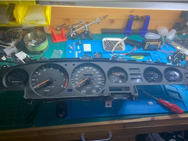 Supra Mk3 cluster's oil gauge adapter for AEM x-series gauge - image 2 of 5