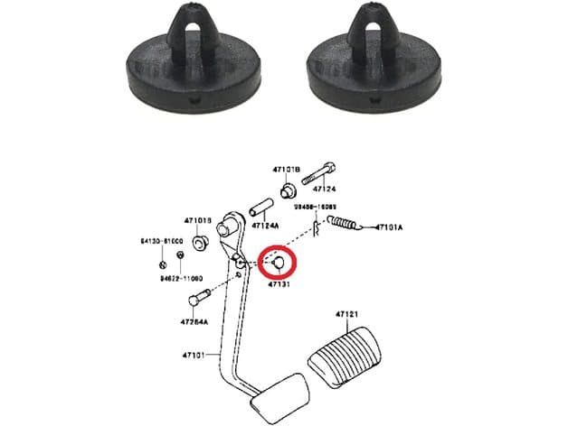 toyota brake pedal switch stopper pad and clutch end pad - image 3 of 4