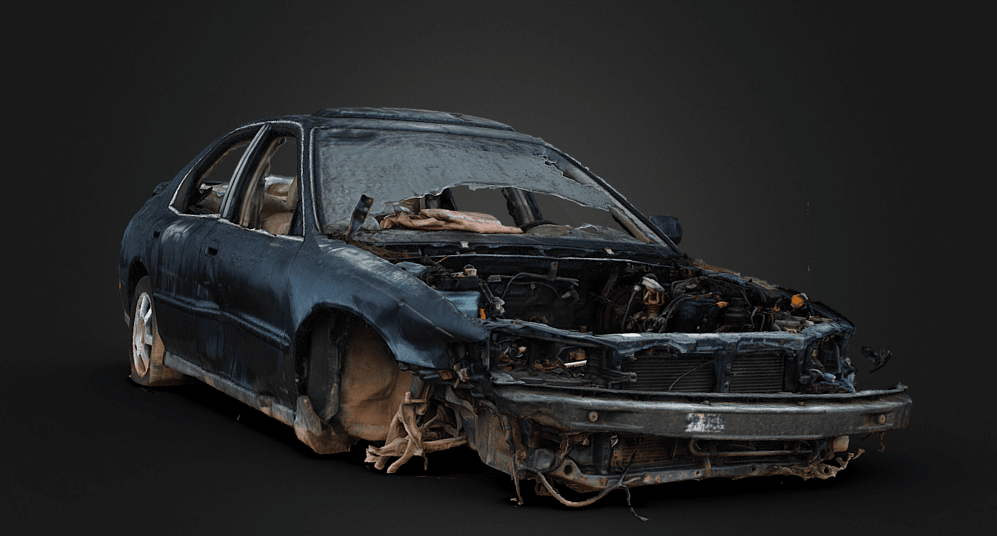 Destroyed Honda Accord Gaslands Tabletop Terrain + warden car - image