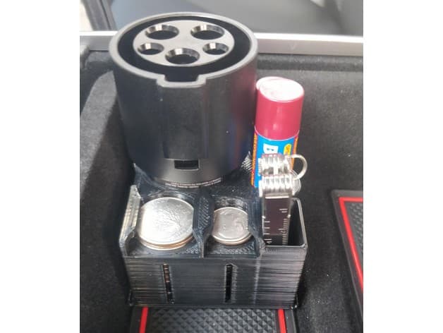 Tesla Model 3 Middle-Console Tray / Charge Adapter & Coin Holder - image