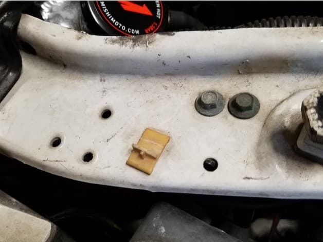 Photo of Fox Body Ford Mustang hood prop retaining clip