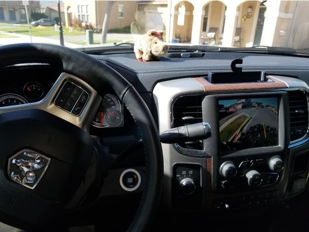 Photo of 2017 RAM truck coin tray Samsung S8 with spigen neo hybrid case, phone holder with Cummins logo