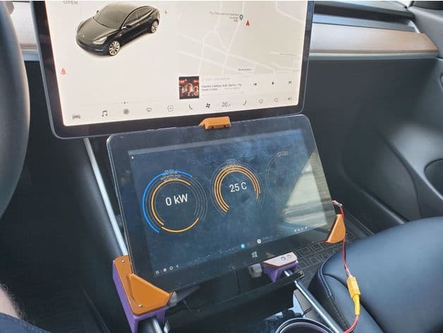 Tesla Model 3 - fully adjustable tablet holder - image