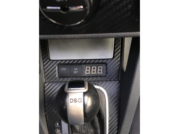 Volkswagen Golf V middle console button LED 3 digit holder - image