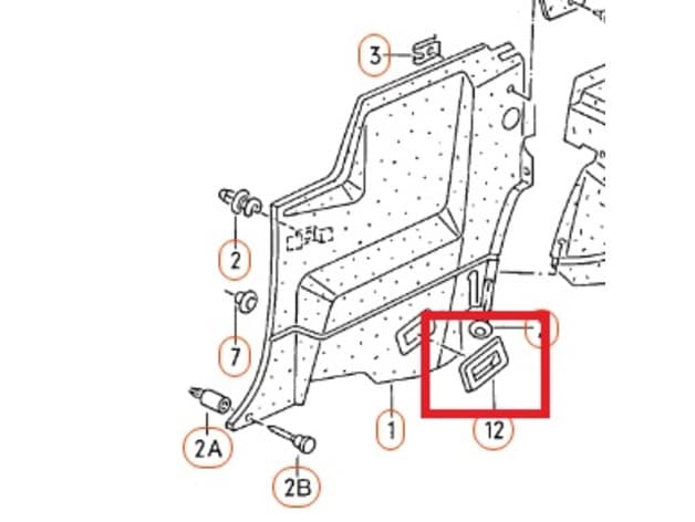 Corrado lower trim plate seat belt rear ( 535 868 523 ) - image