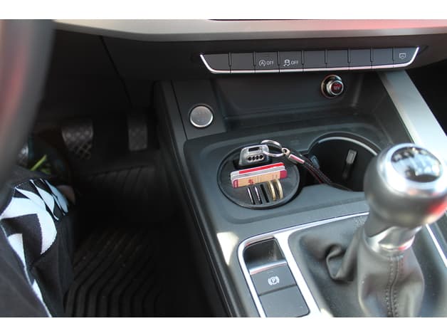 Photo of Audi A4 B9 Smartphone, Key and Card Holder replacement for cup holder V1